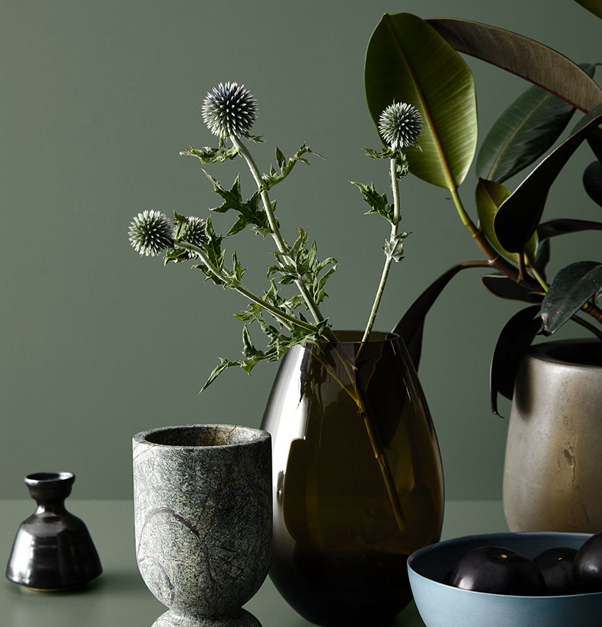 Still life featuring Laminex Colour Collection - Green Slate
