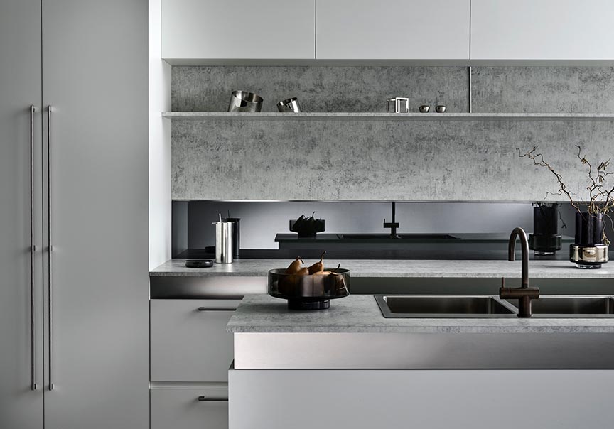 Minimalist style kitchen featuring Laminex