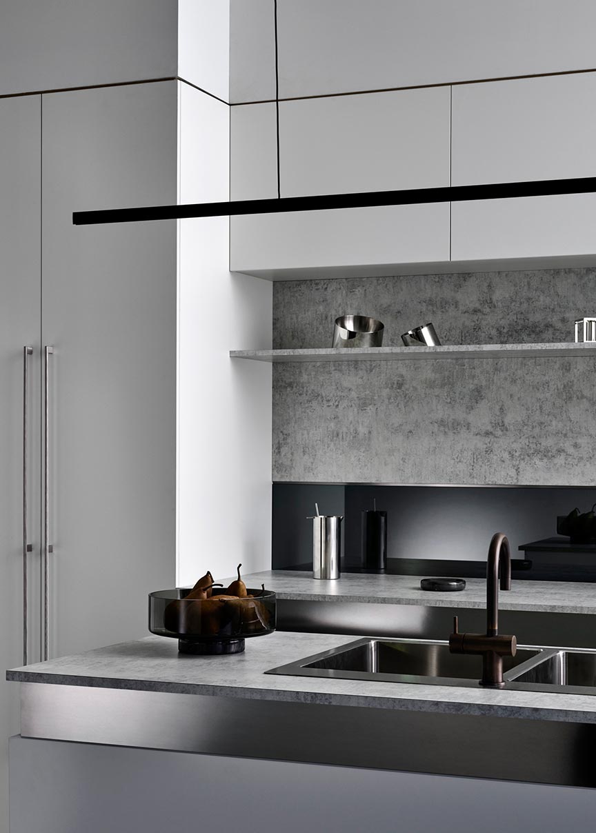 Minimalist style kitchen featuring Laminex