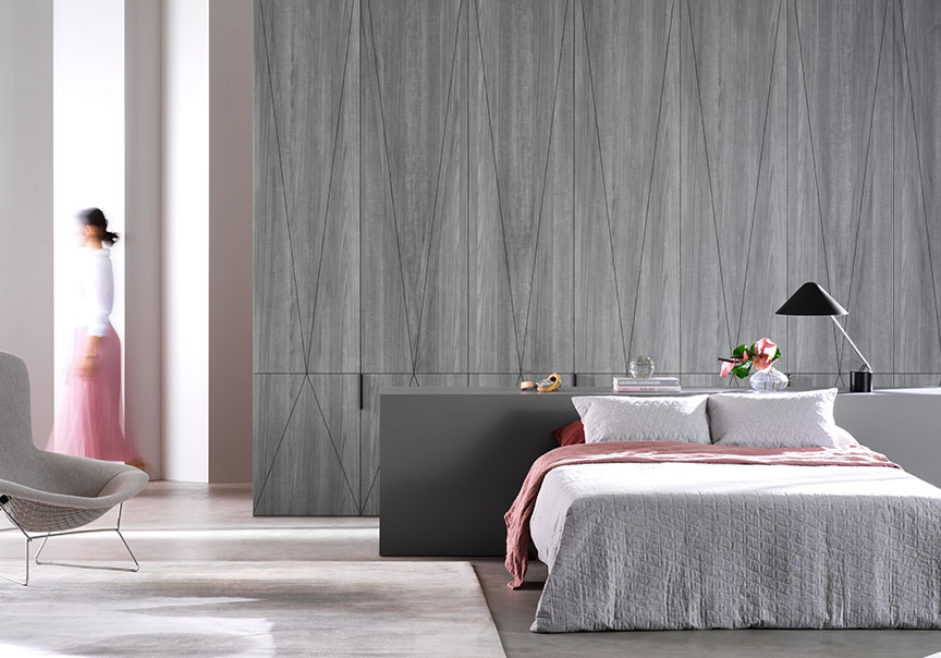 Bedroom designed by Chris Connell for Laminex.