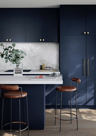Laminex Made-to-Measure Doors and Panels French Navy kitchen